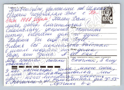 Postcard USSR 1988 V Zarubin animals (ST4058)