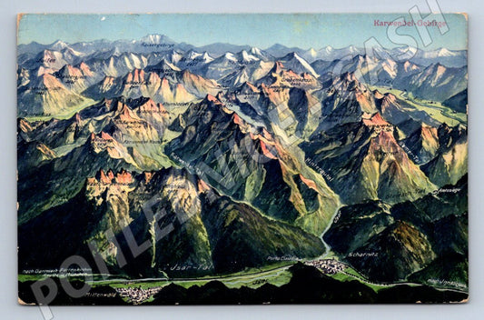 Pohlednice Karwendel Gebirge kolorovaná (ST4076)