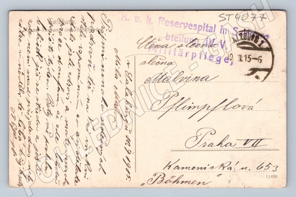 Postcard theater scene 1915 (ST4077)