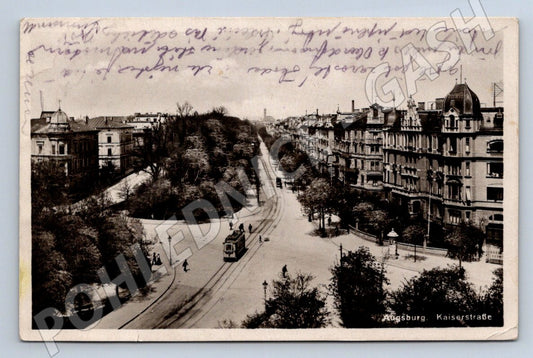 Pohlednice Augsburg Kaiserstraße 1921 (ST4085)