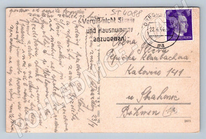 Pohlednice Německo Pillnitz Schlossgarten 1944 (ST4088)