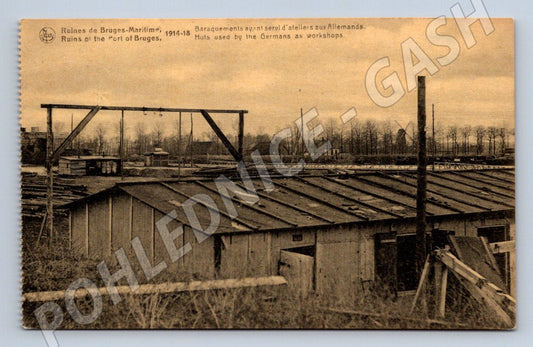 Pohlednice Bruggy ruiny přístavu 1918 (ST4099)
