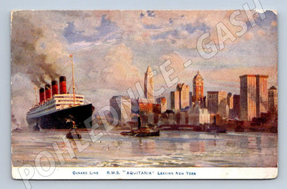 Postcard RMS Aquitania steamship (ST4104)