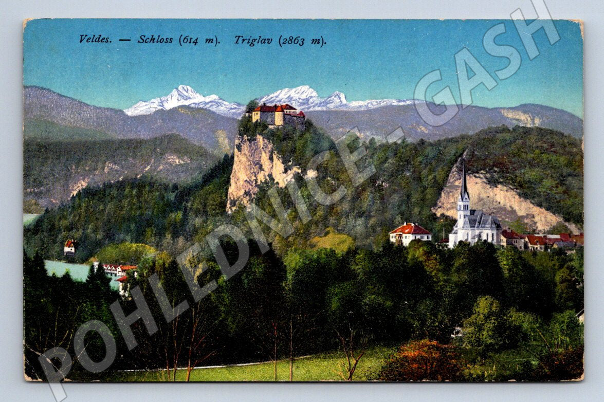 Postcard Bled Castle and Triglav RU Post (ST4106)