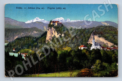 Postcard Bled Castle and Triglav RU Post (ST4106)