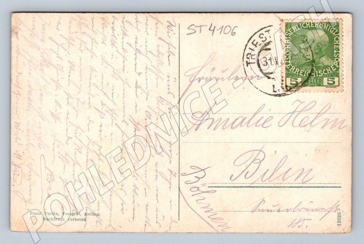 Postcard Bled Castle and Triglav RU Post (ST4106)