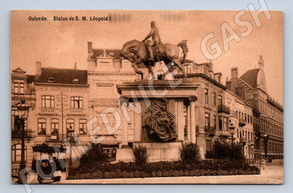 Postcard Ostend equestrian statue of Leopold I (ST4110)