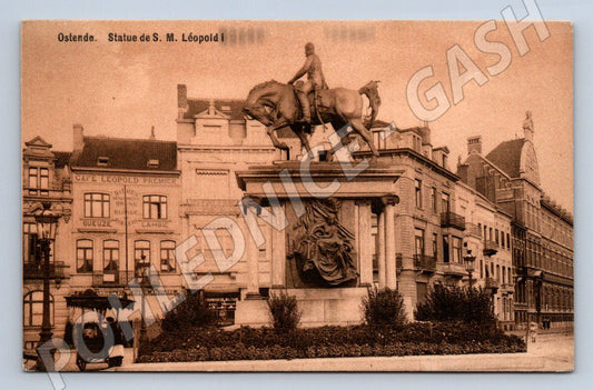 Postcard Ostend equestrian statue of Leopold I (ST4110)