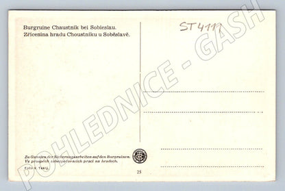 Postcard Choustník castle ruins (ST4111)