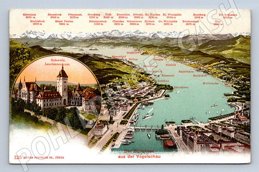 Pohlednice Švýcarsko Zürichsee kolorovaná (ST4113)