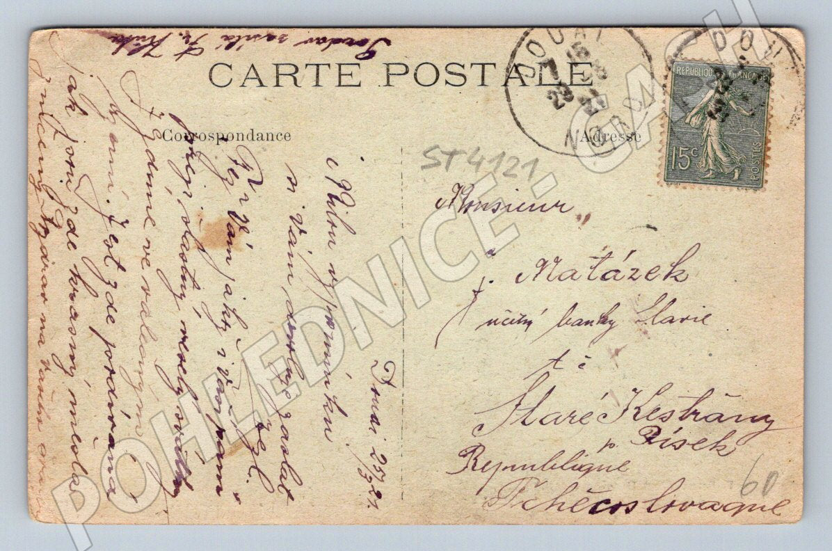 Pohlednice Douai Rue de Bellain Francie (ST4121)