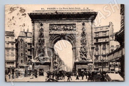 Pohlednice Paříž Porte Saint Denis 1913 (ST4127)