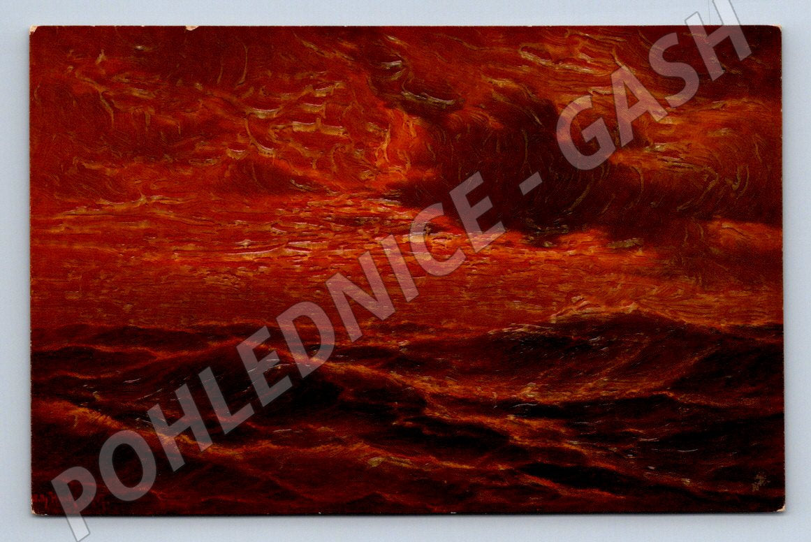 Postcard Bewegt See Willy Hanken sea (ST4133)