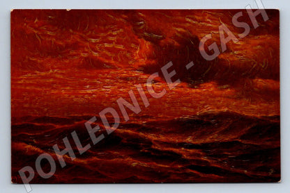 Postcard Bewegt See Willy Hanken sea (ST4133)