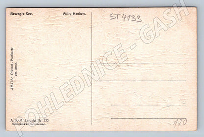 Postcard Bewegt See Willy Hanken sea (ST4133)