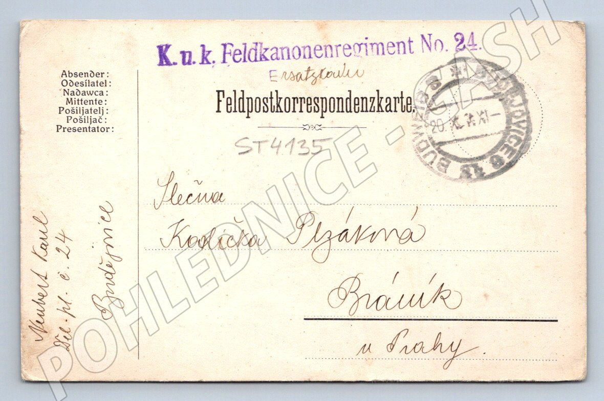 Postcard Austria-Hungary field post 1918 (ST4135)