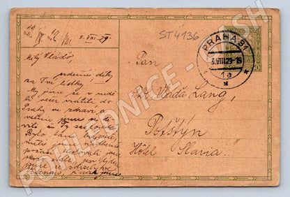Postcard Czechoslovakia Prague 1929 handwritten (ST4136)