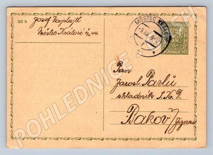 Postcard Czechoslovakia Městec Králové 1939 used (ST4138)