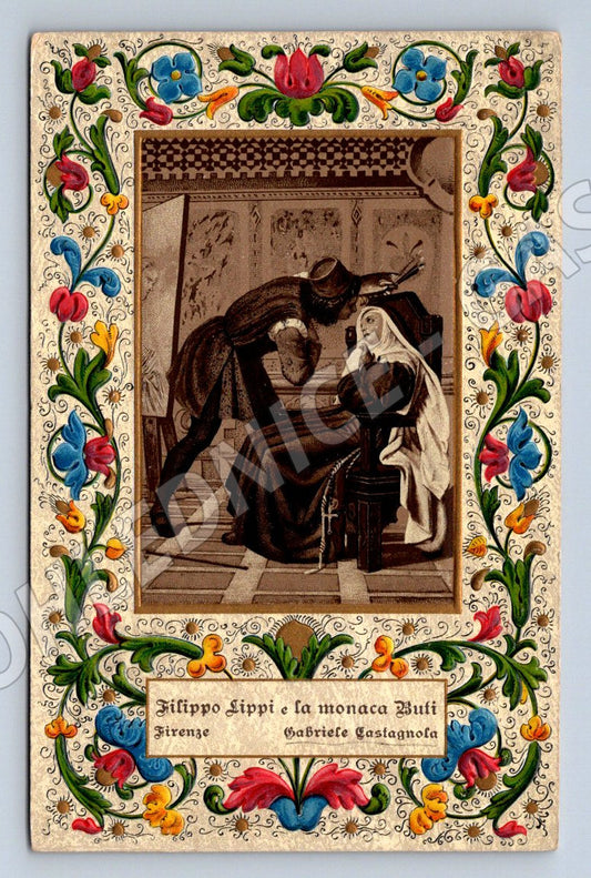 Postcard Filippo Lippi Monk and Nun (ST4145)