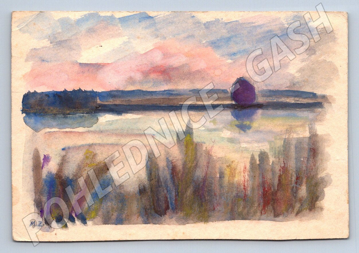 Postcard landscape watercolor 1970 (ST4149)