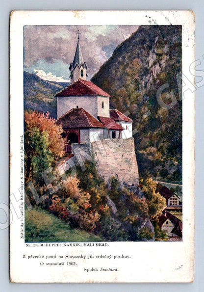 Postcard Kamnik Castle Mali Grad 1912 (ST4153)
