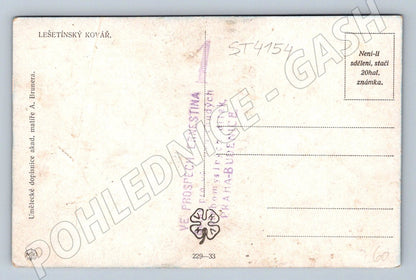 Postcard Lešetín blacksmith A Brunner (ST4154)