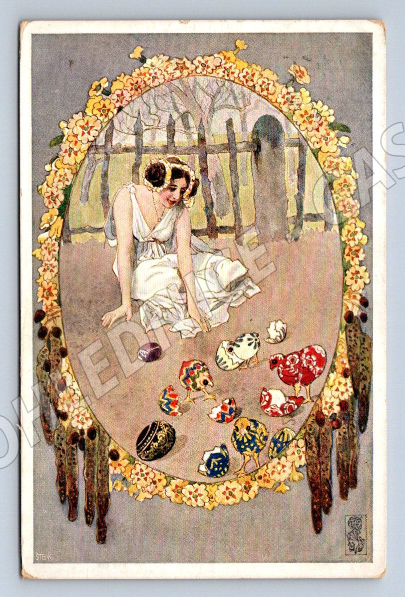 Postcard Easter Illustration 1913 (ST4155)