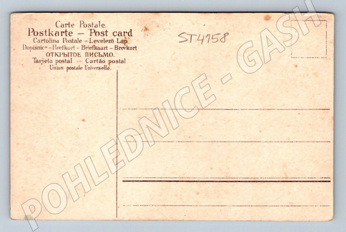 Postcard boat on the river picturesque motif (ST4158)