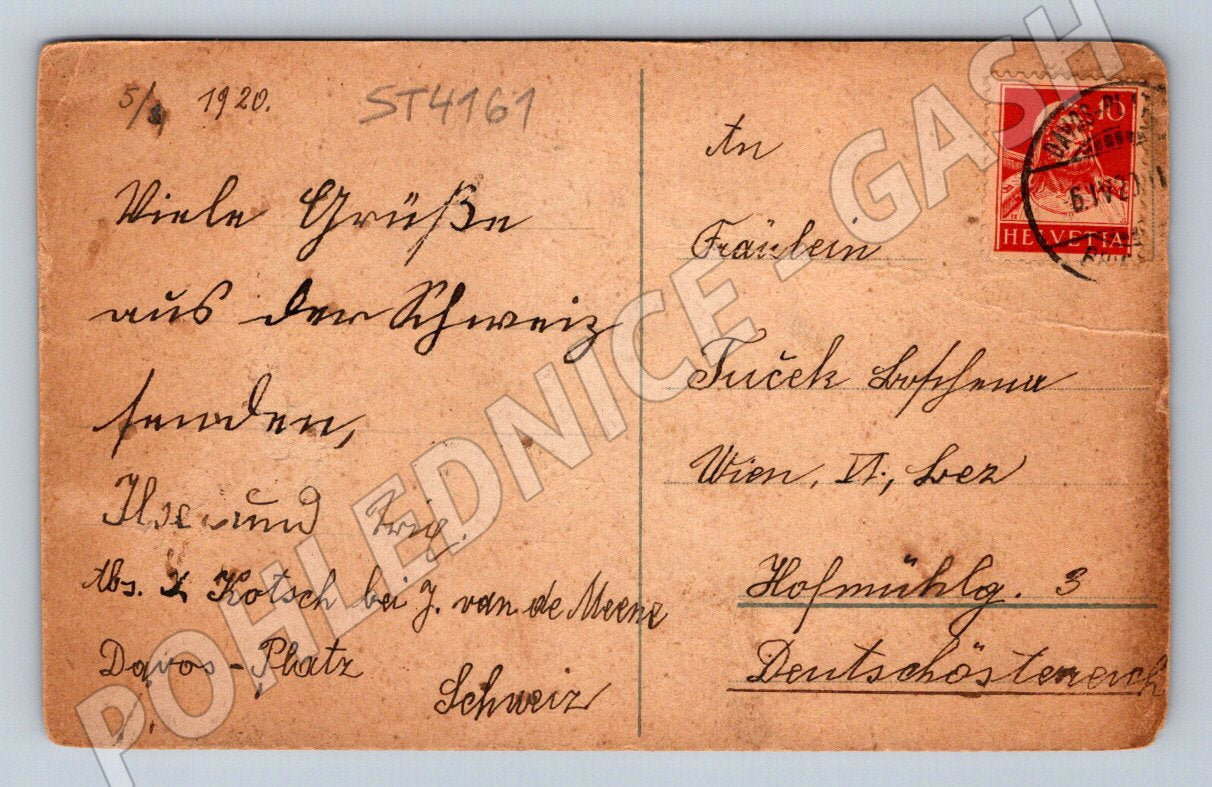 Postcard cartoon motif man with sack 1920 (ST4161)