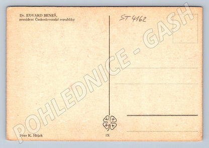 Postcard Dr Edvard Beneš on horseback (ST4162)
