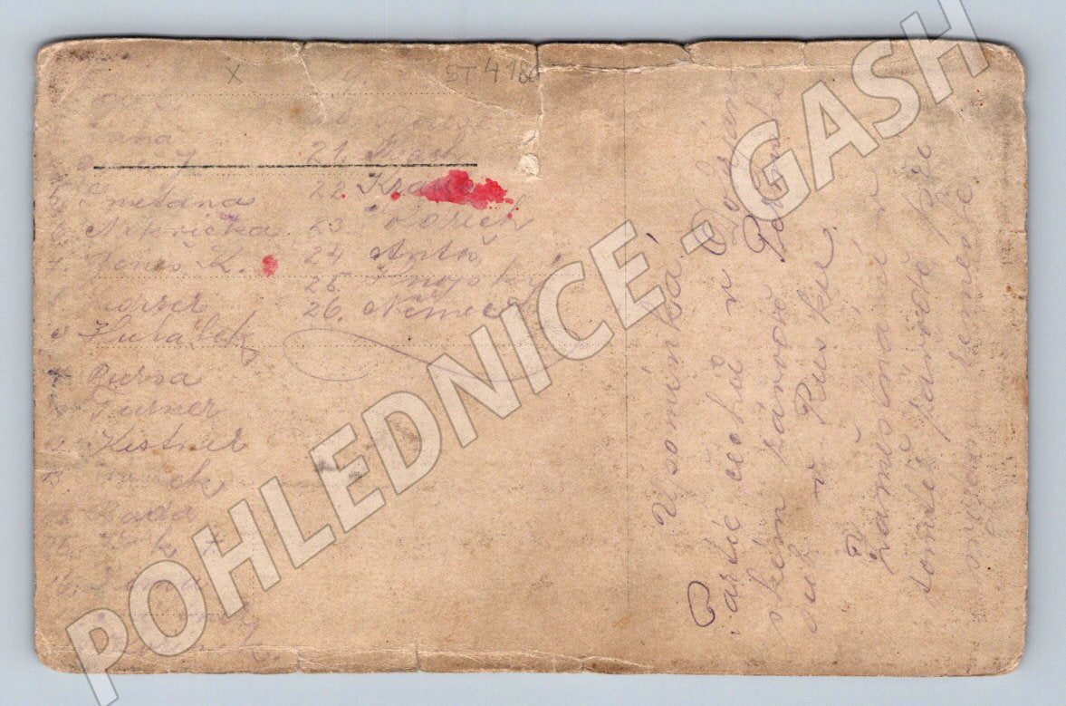 Postcard group of soldiers handwritten (ST4180)