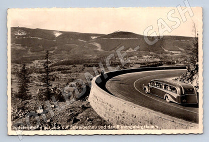 Postcard Sudetenstraße bus Giant Mountains (ST4189)