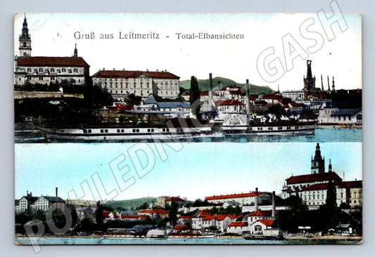 Pohlednice Litoměřice parník na Labi 1910 (ST4197)