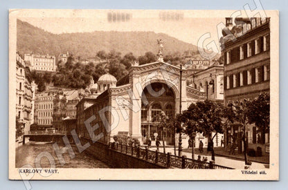 Postcard Karlovy Vary Hot Spring Hall 1932 (ST4201)