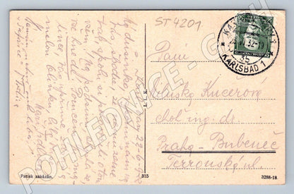 Postcard Karlovy Vary Hot Spring Hall 1932 (ST4201)