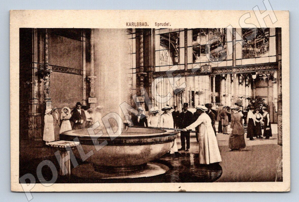 Postcard Karlovy Vary Hot Spring 1921 (ST4202)