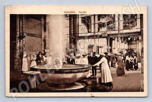 Postcard Karlovy Vary Hot Spring 1921 (ST4202)