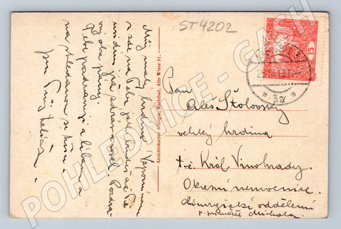 Postcard Karlovy Vary Hot Spring 1921 (ST4202)