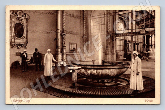 Postcard Karlovy Vary Hot Spring 1927 (ST4204)