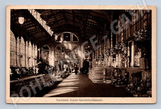 Postcard Karlovy Vary Sprudelkolonnade 1923 (ST4205)