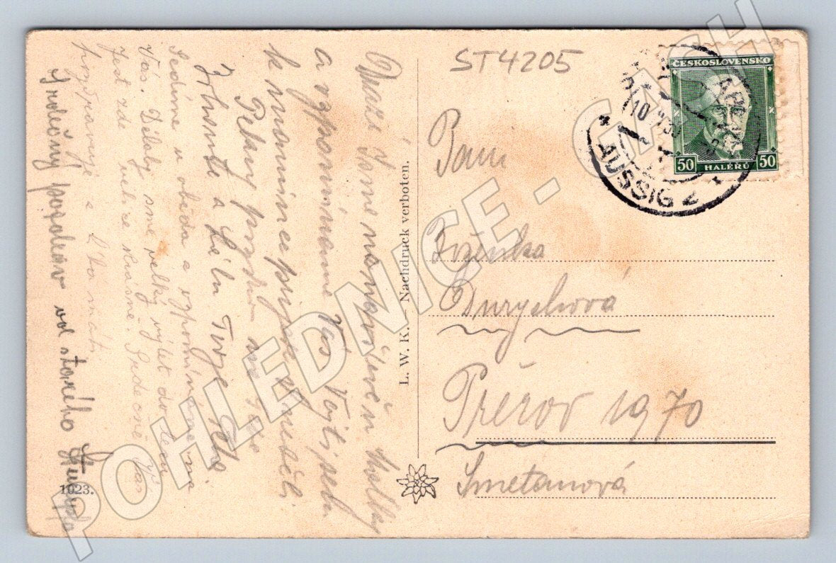 Postcard Karlovy Vary Sprudelkolonnade 1923 (ST4205)