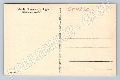 Postcard Loket Castle Karl Streer b/w (ST4230)