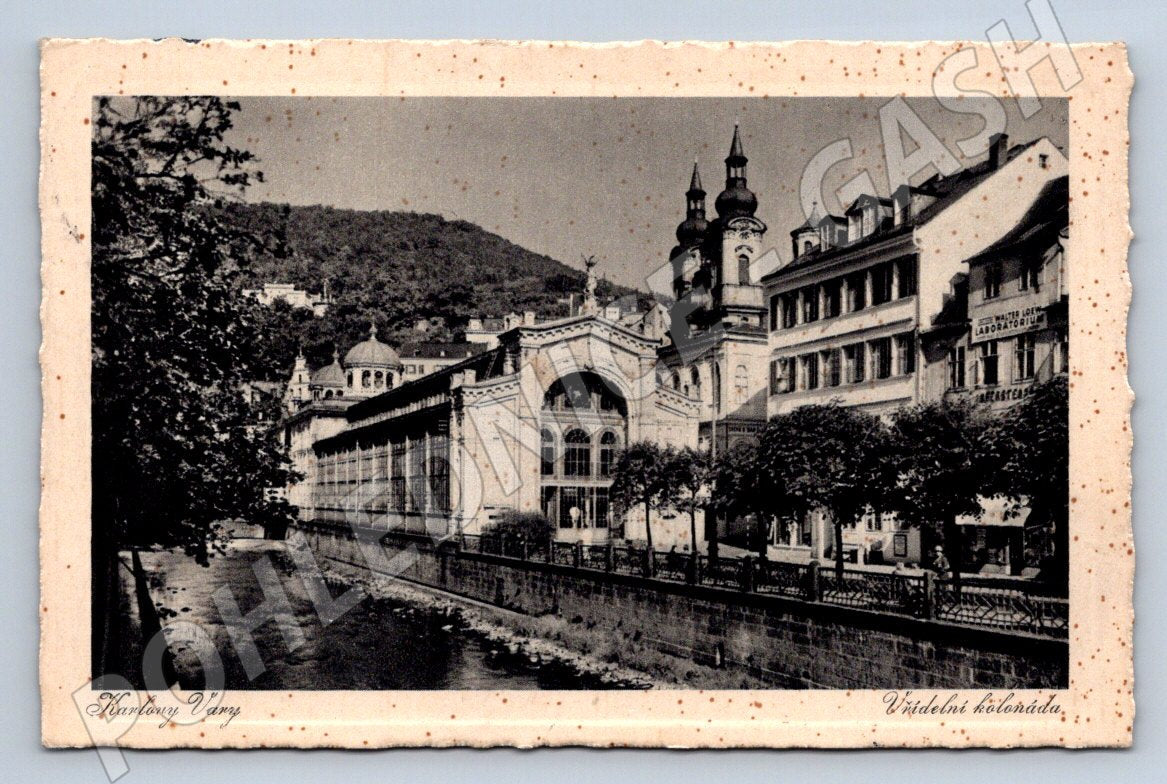 Postcard Karlovy Vary Hot Spring Colonnade 1921 (ST4234)