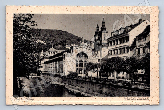 Postcard Karlovy Vary Hot Spring Colonnade 1921 (ST4234)