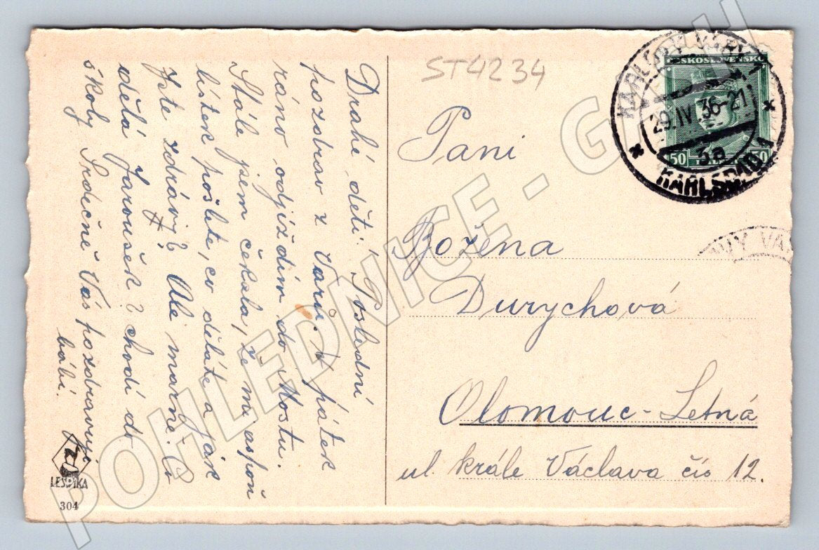 Postcard Karlovy Vary Hot Spring Colonnade 1921 (ST4234)