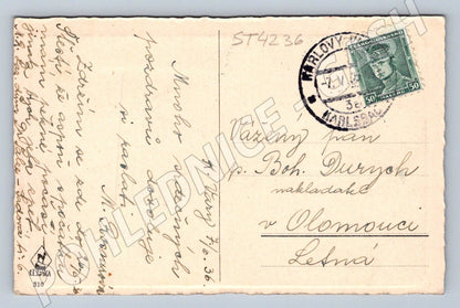 Postcard Karlovy Vary Richmond Parkhotel 1936 (ST4236)