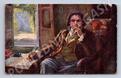 Postcard Beethoven in his study (ST4245)