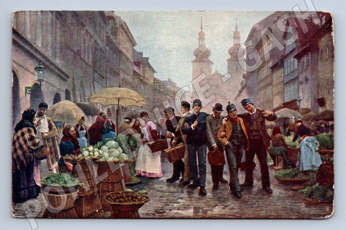 Postcard Prague Recruit Market V Bartoňek (ST4246)