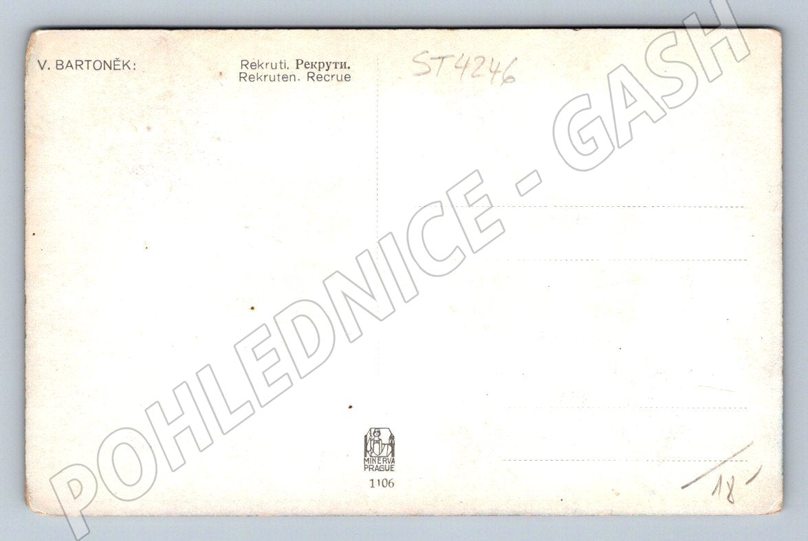 Postcard Prague Recruit Market V Bartoňek (ST4246)