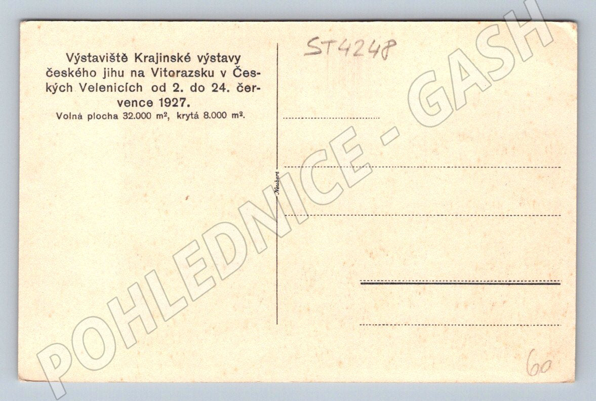 Postcard Česká Velenice exhibition 1927 (ST4248)